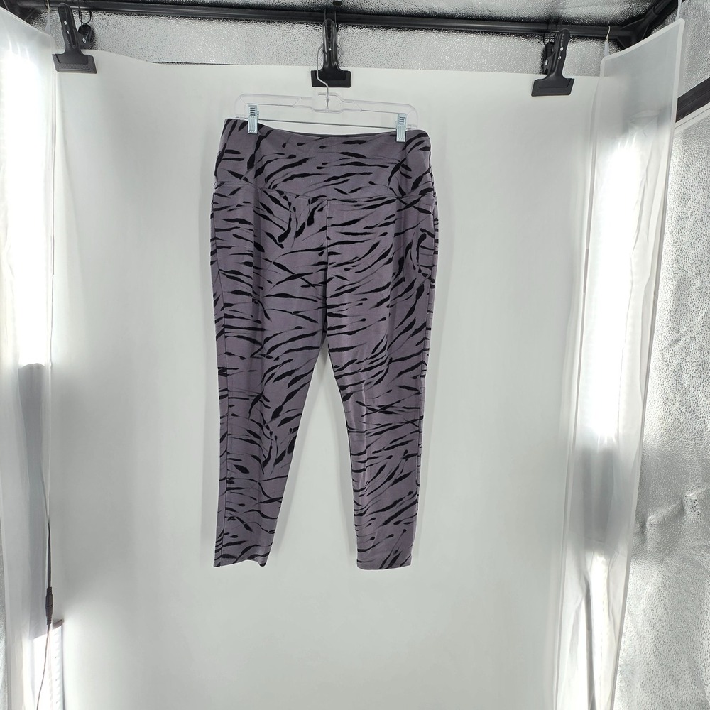 Rachel Zoe Grey Black Animal Print High Rise Leggings Size XL‎